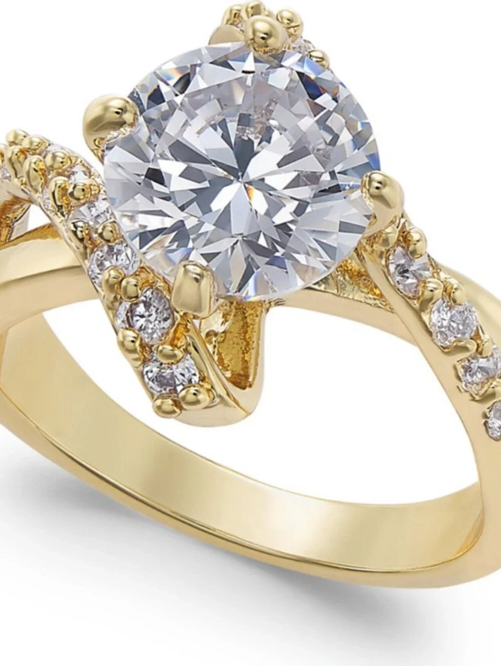 Charter Club Gold-Tone Ring with Large Clear Sparkling Stone